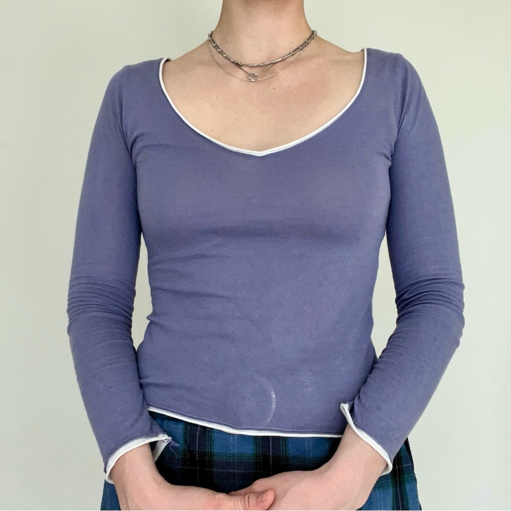 Topshop Cotton Long Sleeve Layered Top